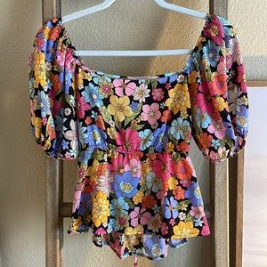 Summer babydoll top with open back cut outs